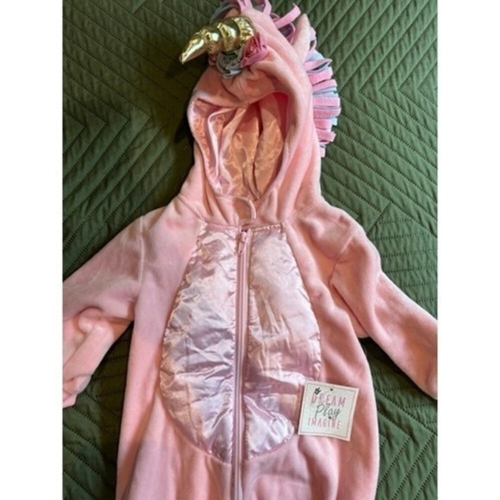 Dream Play NEW Pink Unicorn Costume Halloween Sleeper Baby 3-6mo Cozy Dressup